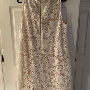 Dress Barn formal dress - white and tan